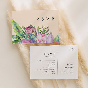 farbenfroh tropisch Peach Menu Choice RSVP Card Postkarte