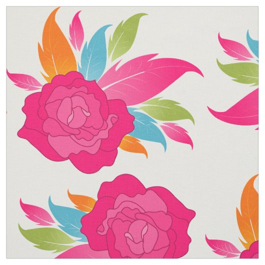 Farbenfroh und elegant rosa Rosenmuster Stoff (Muster)