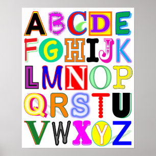 Farbenfroh und Fun Alphabet Poster