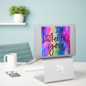 Farbenfroh und groß, ich meine, Sie kauen Aufkleber (Laptop auf Schreibtisch)