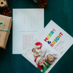 Farbenfroh und hell Ein Foto Feiertagspostkarte<br><div class="desc">Genießen Sie die Freude und die Magie der Urlaubssaison mit dieser einzigartigen und festlichen, bunten, fröhlichen und hellen Postkarte eines Fotos. Das einfache, aber lustige Design zeichnet sich durch eine Rot-, Grün-, Gelb-, Blau-, Orange- und Rosa-Farbpalette aus, die eine lebhafte und fröhliche Atmosphäre schafft. Die kreative und minimalistische Herangehensweise mit...</div>