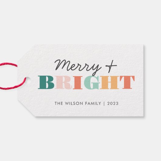 Farbenfroh und hell geschenkanhänger (Rückseite Horizontal)