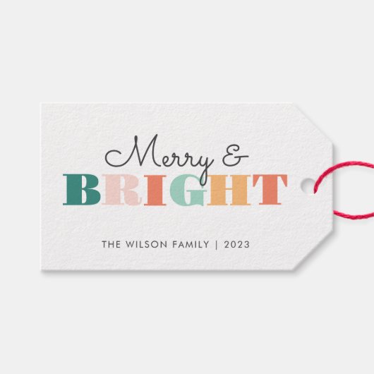 Farbenfroh und hell geschenkanhänger (Vorderseite (Horizontal))