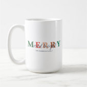 Farbenfroh und hell mit Familienname Kaffeetasse (Links)