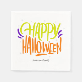 Farbenfroh und lustig "Happy Halloween" Serviette