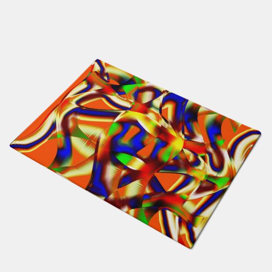 Farbenfroh und majestätisch, orange und blau fußmatte (Schrägansicht)