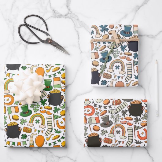 Farbenfroh und Whimsical St. Patrick's Day Set von Geschenkpapier Set (Vorderseite)