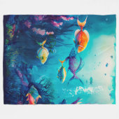 Farbenfroh unter dem Meer Fleecedecke (Vorderseite (Horizontal))