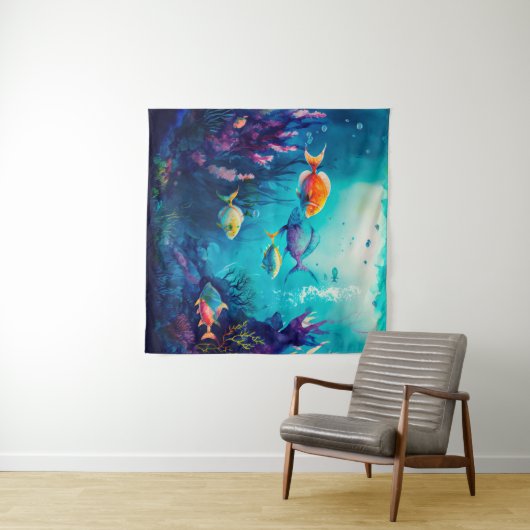 Farbenfroh unter dem Meer Wandteppich (Beispiel (Horizontal))
