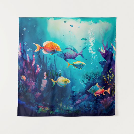 Farbenfroh unter dem Meer Wandteppich (Vorderseite)