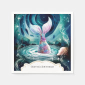 Farbenfroh unter der Meerjungfrau Geburtstag Serviette (Vorderseite)