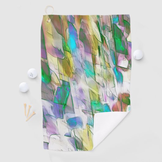 Farbenfroh verblasst, undurchsichtig versus satini golfhandtuch (Insitu)