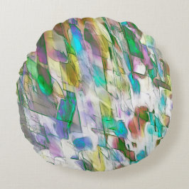 Farbenfroh verblasst, undurchsichtig versus satini rundes kissen