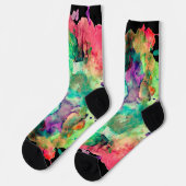 Farbenfroh, verrückt, trendy, kühl Abstrakte Wasse Socken (Linkes Detail)