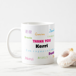 Farbenfroh Vielen Dank, viele Sprachen personalisi Kaffeetasse