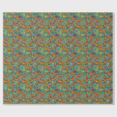 Farbenfroh Vintag Orante Paisley Geschenkpapier (Flach)