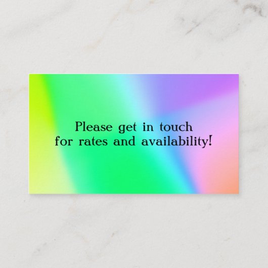 Farbenfroh Visitenkarte (Rückseite)