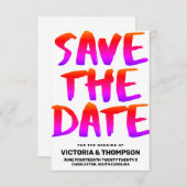 Farbenfroh vor der Seitenhochzeit Save The Date (Vorne/Hinten)