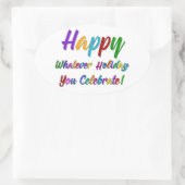 Farbenfroh, was auch immer Sie feiern! Ovaler Aufkleber (Tasche)