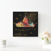 Farbenfroh Washington DC Skyline Quadratische Wanduhr (Zuhause)