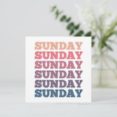 Farbenfroh wiederholt Sonntag Sonntag Sonntag Einladung (Stehend Vorderseite)