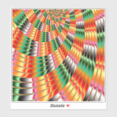 Farbenfroh wirbelndes Fraktal Art Design Aufkleber (Blatt)
