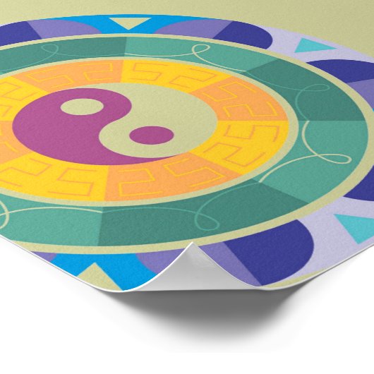 farbenfroh Yin Yang Pattern Poster (Ecke)