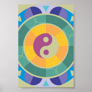 farbenfroh Yin Yang Pattern Poster