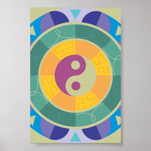 farbenfroh Yin Yang Pattern Poster (Vorne)