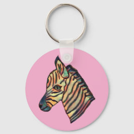 Farbenfroh Zebra Keyring Schlüsselanhänger