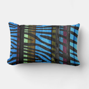 Farbenfroh Zebra Print Wood #5 Lendenkissen
