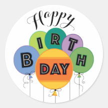 Farbenfroh zum Geburtstag Balloons Classic Round S
