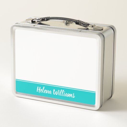 Farbenfroh zurück in die Schule Metall Brotdose (Rückseite)