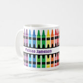 Farbenfroh zurück zum Schulnamen Monogram Crayon Kaffeetasse (Vorderseite Links)