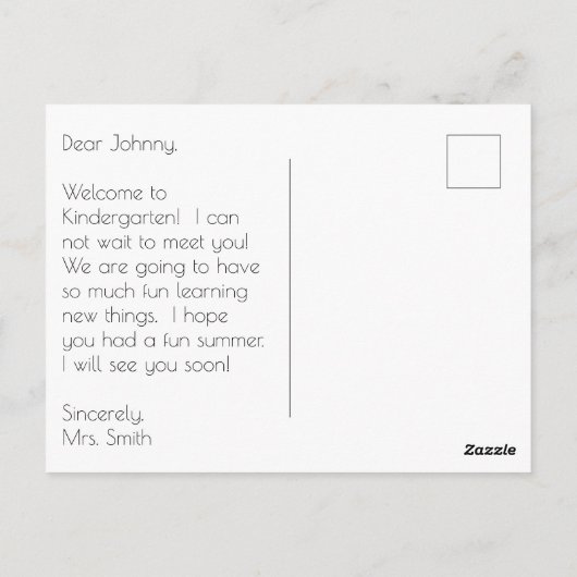 Farbenfroh zurück zur Schulversorgung Postkarte (Rückseite)