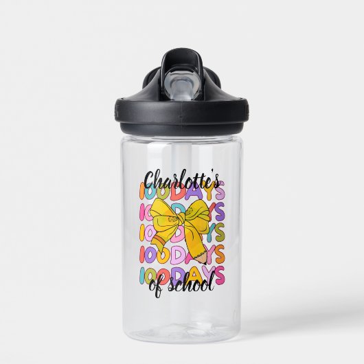Farbenfrohe 100 Tage Schulgelb-Stift Trinkflasche (Vorne)