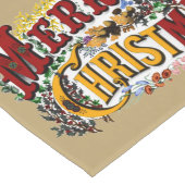 Farbenfrohe 1876 Frohe Weihnachten Großer Tischläufer (Ecke)
