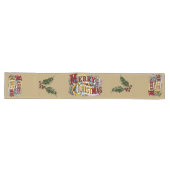Farbenfrohe 1876 Frohe Weihnachten Großer Tischläufer (Horizontal)