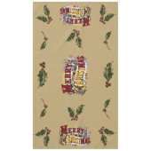 Farbenfrohe 1876 Frohe Weihnachten Tischdecke (Vorderseite)
