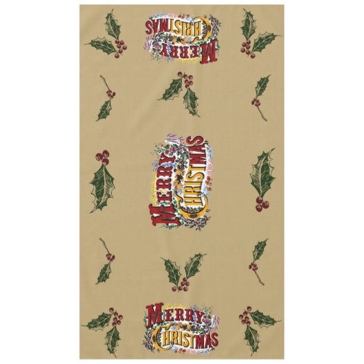 Farbenfrohe 1876 Frohe Weihnachten Tischdecke (Vorderseite)