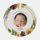 Farbenfrohe 1. Weihnachtsgebäck Sonnenblumen Ornament Aus Glas (Rückseite)