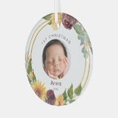 Farbenfrohe 1. Weihnachtsgebäck Sonnenblumen Ornament Aus Glas (Vorderseite links)