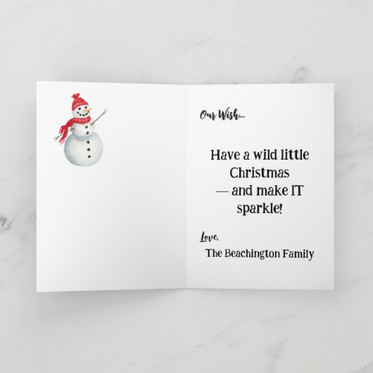 * Farbenfrohe 1 Whimsical Christmas Girl Gift AP97 Dankeskarte (Innenseite)