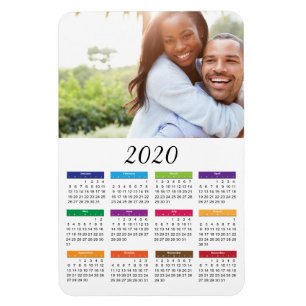 Farbenfrohe 2020-Foto-Kalender Magnet