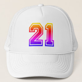 Farbenfrohe 21. Geburtstag Party Trucker Hat Truckerkappe