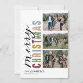 Farbenfrohe 3 Foto Frohe Weihnachten (Vorderseite)