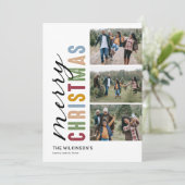 Farbenfrohe 3 Foto Frohe Weihnachten (Stehend Vorderseite)