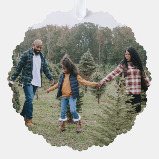 Farbenfrohe 3 Foto Frohe Weihnachten Ornament Karte (Rückseite)