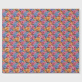 Farbenfrohe 3-Grad-Blumenmuster Geschenkpapier (Flach)