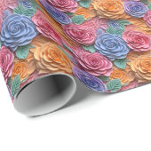 Farbenfrohe 3-Grad-Blumenmuster Geschenkpapier (Rolleneckpunkt)